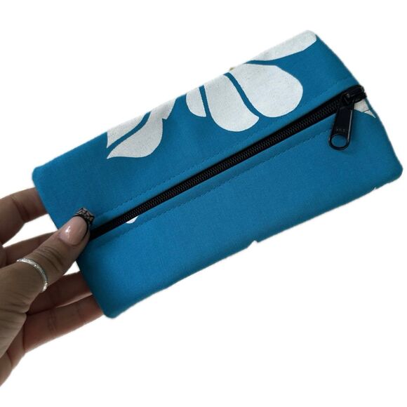 Unbranded Handmade NWOT Hawaiian Aloha Floral Rectangle Zip Pouch Cosmetic Bag - Picture 1 of 4